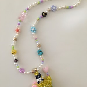 Handmade Patrick Star Colorful Beaded Necklace: Cartoon Pearl Necklace