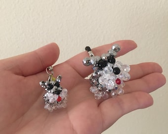 Handmade Schnauzer Phone Charm Strap: Y2K Beaded Dog Cell Phone Chain