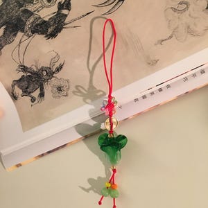 Handmade Chinese Jade Cabbage Phone Charm/ Cabbage Jade Pendant/ Jade Phone Charm/ Vintage Style Charm/ Phone Charm Jade/ Lucky Jade Pendant
