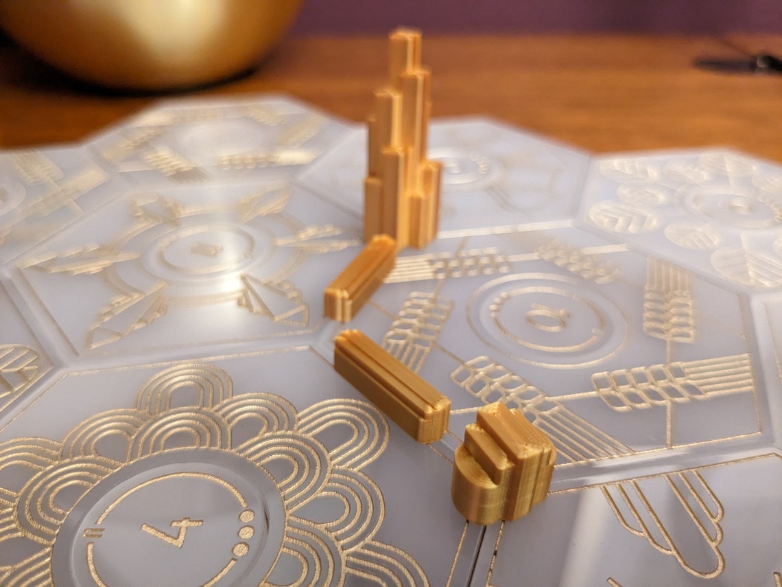 Art deco style custom catan pieces etsy
