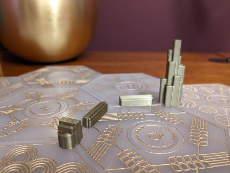 Art deco style custom catan pieces etsy