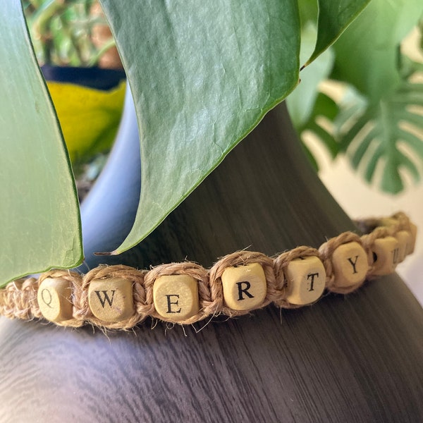 First line wooden beaded thick hemp choker