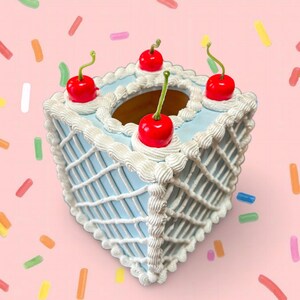 Fake Cake Tissue Box Cover - Vintage Cake Tissue Box Holder - Pastry Inspired Room Decor
