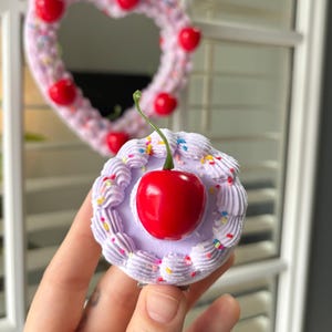 Pastel Purple Fake Cake Compact Mirror - Cake Compact Mirror - Portable Kawaii Decoden Mirror