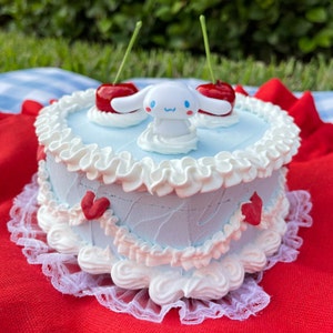 Cherry Cinna Inspired Fake Cake Jewelry Trinket Box - Heart Shaped Decor Prop - Customizable Cute Gift