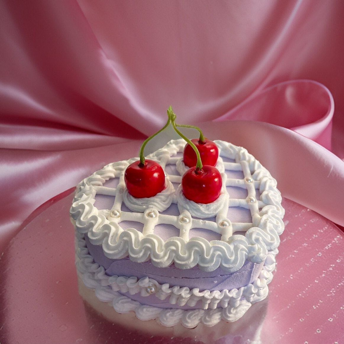 Vintage Style Fake Cake Decoden Jewelry Box with Mirror - Heart Shape Jewelry Box - Unique Trinket Stashbox - Maximalist Room Art