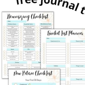 Baby Boomer Girl Planning Package, retirement transitions,  Baby Boomer printables, Downsizing checklist