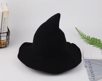 Witch Hat, Wool Witch Hat, Pointed Witch Hat, Cosplay Witch Hat