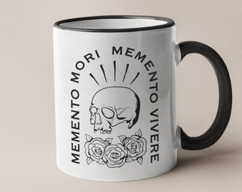 Marcus Aurelius Memento Mori Memento Vivere 11 oz Mug, Amor Fati, Stoicism, Stoic Philosopher, Roman Emperor, Graduation Gift for Him