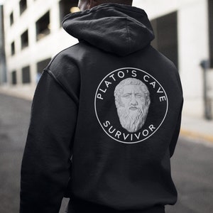 Sudadera con capucha del filósofo griego antiguo de la cueva de Platón, sobreviviente, Grecia, Platónico, Aristóteles, Sócrates, Filosofía, regalo de graduación para él y para ella