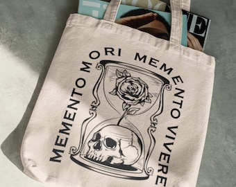 Bolsa de lona Memento Mori Memento Vivere, Marcus Aurelius Amor Fati, regalo de graduación de filosofía, bolsa estética, bolsa de compras para la escuela