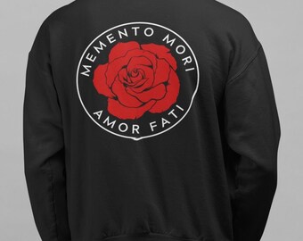 Marcus Aurelius Memento Mori Amor Fati Rose Sweatshirt, Memento Vivere, Stoicism, Stoic Philosopher, Roman Emperor, Arete Apparel