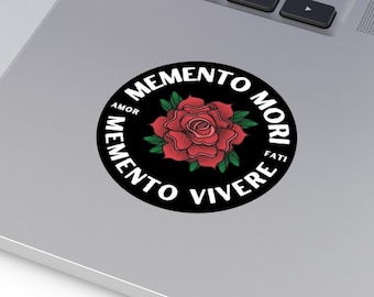 Memento Mori Memento Vivere Stoic Vinyl Sticker, Amor Fati, Stoicism, Marcus Aurelius, Philosophy, Gift for Her Him