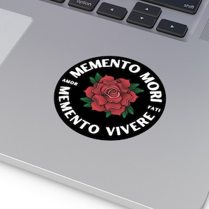 Memento Mori Memento Vivere Stoic Vinyl Sticker, Amor Fati, Stoicism, Marcus Aurelius, Philosophy, Gift for Her Him