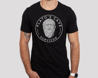 Plato's Cave Survivor Ancient Greek Philosopher Unisex T-Shirt, Philosophy Graduation Gift for Him Her