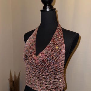 Crochet glitter top (written pattern)