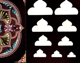 Set #B1 Medium- 9 sizes, Stencil Design Tool for Creating Beautiful Mandala Patterns, Perfect for All Skill Levels, Great Gift for Beginners