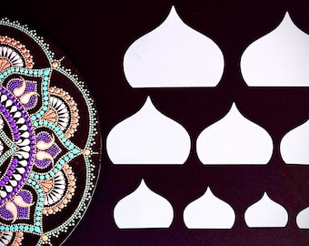Set #A4 tall- 9 sizes, Stencil Design Tools for Creating Beautiful Mandala Patterns, Perfect for All Skill Levels, Great Gifts for Beginners