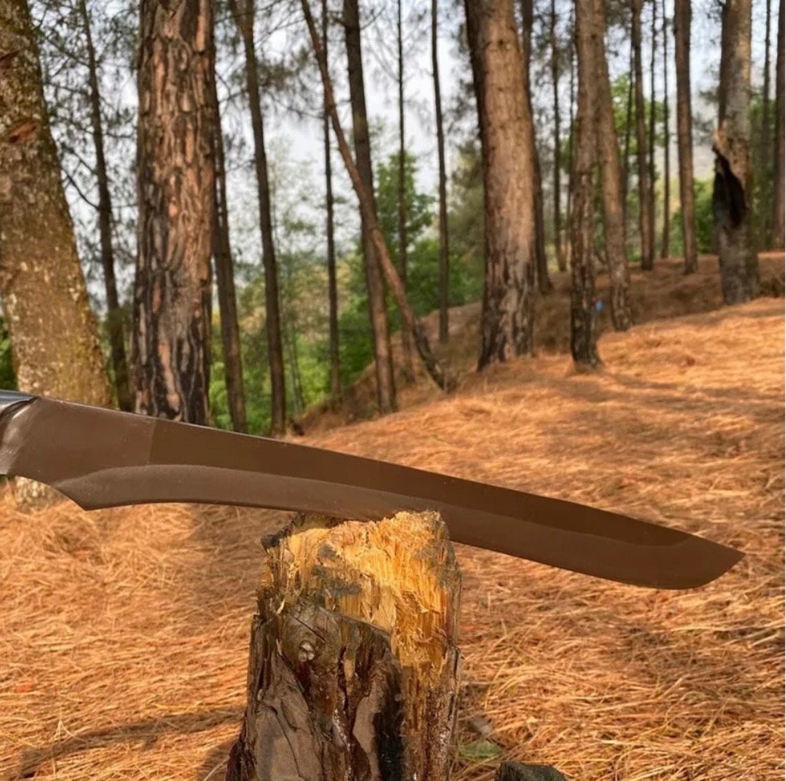 Custom Handmade Carbon Steel Blade Tactical Machete Sword Hunting Sword