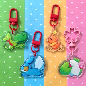 PKMN Hoenn Starters 1.5 Inch Acrylic Epoxy Charm
