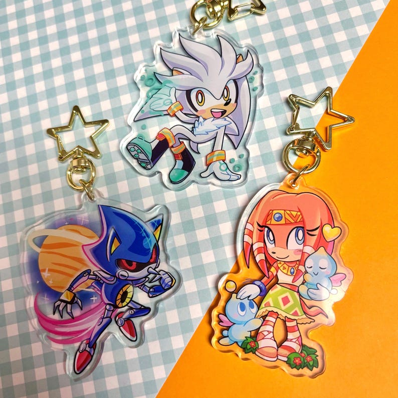 Sonic 2.5 Inch Acrylic Charm Keychain - Etsy