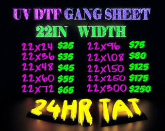 Custom UV DTF Gang Sheet, Decals, Stickers, Uv DTF Transfers, High Quality, Wholesale Prices