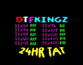 Custom Gang Sheet, Full Color DTF, Shirt Heat Transfer, Ready To Apply, Express DTF, Direct To Film, DTF Screen Print, Bulk Printing