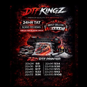Custom DTF GangSheets, Dtf transfers Ready for Press, DTF Transfers, High Quality, Wholesale Prices,