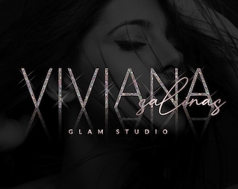 Logo glamour con brillantini di diamanti, design del logo con brillantini, marchio di bellezza glamour, logo per boutique di lusso, logo estetico (design digitale predefinito)