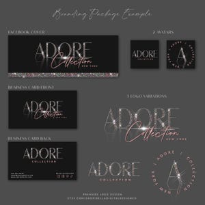 Diamond Glitter Salon Logo, Glam Beauty Branding, Boutique Logo, Glam Logo Design, Sparkle Logo, Aesthetics Logo (Premade Digital Design) image 7
