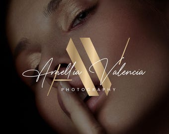 Logo fotografico minimalista, logo di interior design, logo di lusso, logo di bellezza dorato, logo elegante (design digitale predefinito)