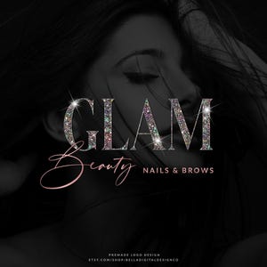 Diamond Glitter Logo, Luxury Glitter Logo, Sparkle Logo, Glam Beauty Logo, Glitter Beauty Logo, Boutique Logo, Salon Logo, Premade Logo