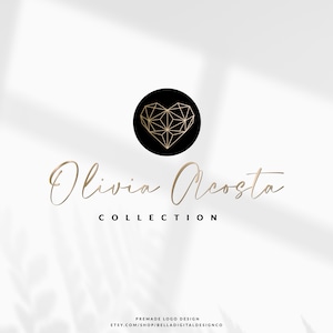Rose Gold Logo, Brand Logo, Heart Shape Logo Design, Luxury Logo, Elegant Logo, Premade Logo, Minimalist Logo, Logos and Branding