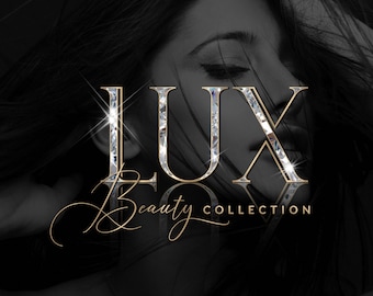 Diamond Gold Glitter Logo, Sparkle Glitter Logo Design, Glam Beauty Branding, Luxury Boutique Logo, Aesthetics Logo (Premade Logo Design)