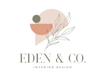 Logo di interior design boho, logo moderno, logo boho, logo retrò, marchio di interior design (design digitale predefinito)
