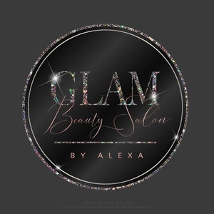 Diamond Glitter Logo Design, Sparkle Logo, Salon Logo, Glam Logo, Beauty Logo, Boutique Logo, Premade Logo, Signature Logo, Branding Kit