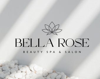 Diseño de logotipo de flor de loto, logotipo prediseñado para marca de bienestar, diseño de logotipo de spa minimalista, logotipo moderno de spa de flor de loto (diseño digital prediseñado)