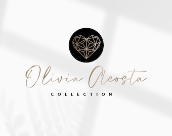 Design a forma di cuore geometrico predefinito, logo minimalista, logo esclusivo, logo aziendale di lusso (design digitale predefinito)