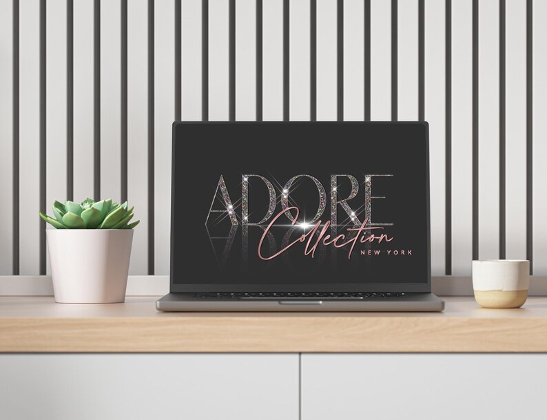 Diamond Glitter Salon Logo, Glam Beauty Branding, Boutique Logo, Glam Logo Design, Sparkle Logo, Aesthetics Logo (Premade Digital Design) image 5