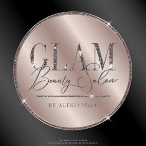 Diamond Glitter Logo Design, Luxury Logo, Sparkle Logo, Beauty Glam Logo, Salon Logo, Glam Logo, Beauty Logo, Premade Glitter Logo