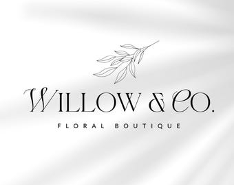 Progettazione del logo per boutique floreale, progettazione del logo floreale boho, logo minimalista per negozio floreale, logo per fotografia (design digitale predefinito)