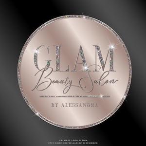 Diamond Glitter Logo Design, Luxury Logo, Sparkle Logo, Beauty Glam Logo, Salon Logo, Glam Logo, Beauty Logo, Premade Glitter Logo