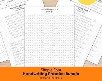 Font Sheets Writing Cute Cursive Font Handwriting Practice Bundle | Handwriting Worksheet ...