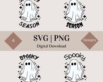 Spooky Season SVG Bundle | Retro Halloween SVG | Halloween Quote SVG | Fall Shirt svg | Coffee Cup svg | Ghost Clipart Files | Ghost svg
