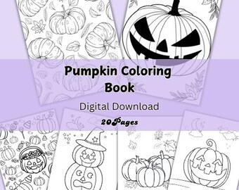 Pumpkin Coloring Book | Pumpkin Coloring Pages | Halloween Coloring Book | Halloween Coloring Pages for Kids | Fall Adult Coloring Pages