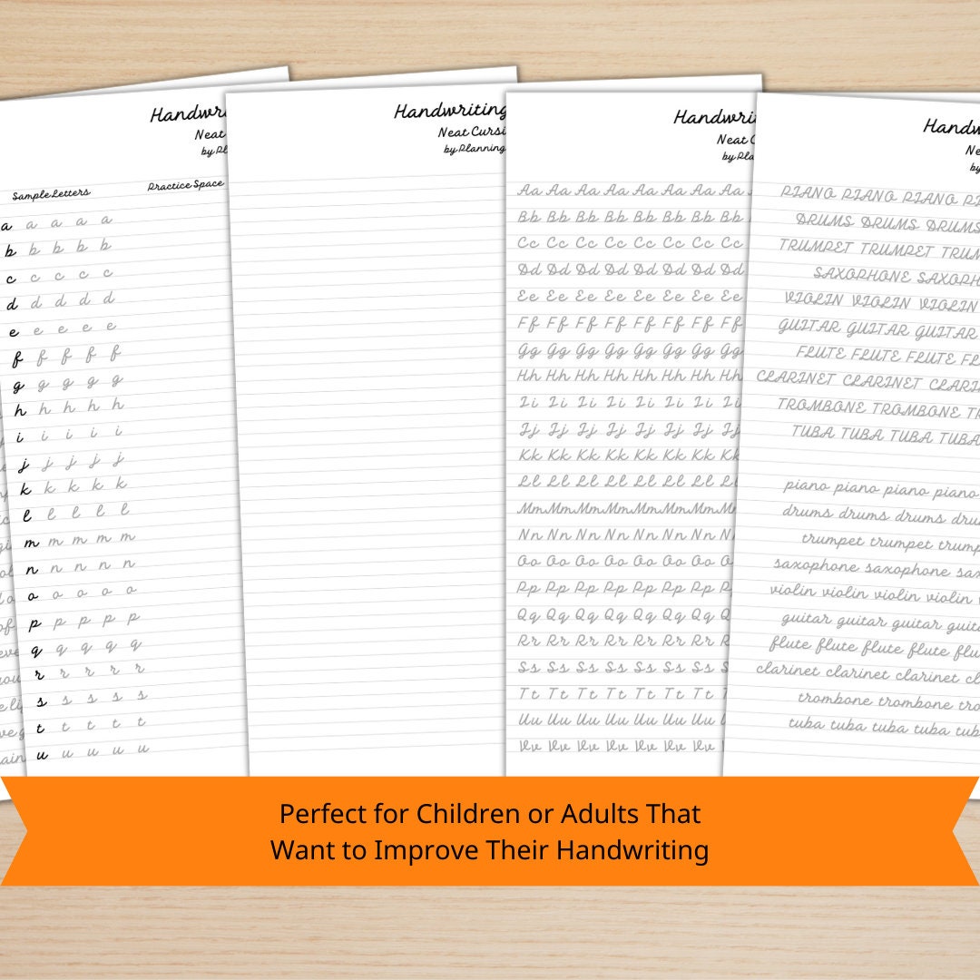 Neat Cursive Font Handwriting Practice Bundle | Handwriting Worksheet ...