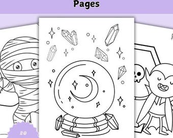 Creature Coloring Pages | Witch Coloring Pages | Halloween Coloring Book | Cute Coloring Book | Cat Coloring Pages | Fall Coloring