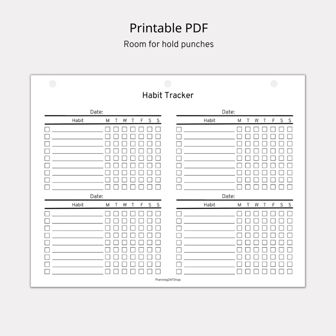 Horizontal Weekly Habit Tracker Bundle | Habit Tracker Printable ...