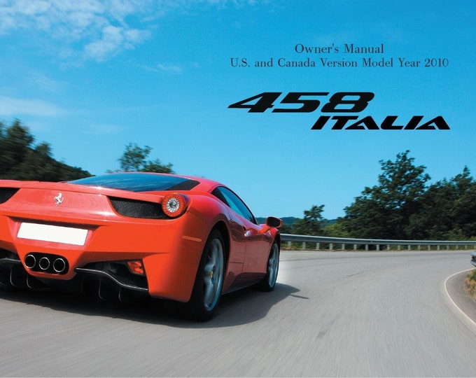 Ferrari 458 Italia 2010 Owners Manual - Instructions - English