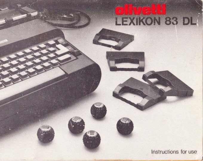 Olivetti Lexikon 83DL Typewriter Instruction Manual - User Manual - Complete User Guide